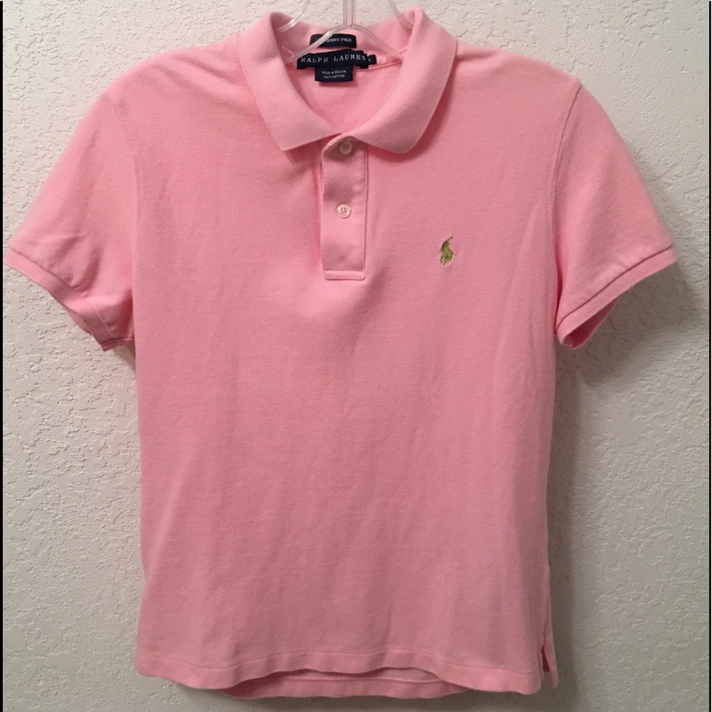 Ralph Lauren The Skinny Polo Pink Pullover Shirt L
